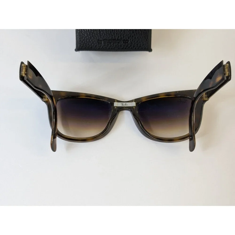 Ray-Ban RB4105 Folding Wayfarer Sunglasses Havana Brown Gradient 710/51 Foldable